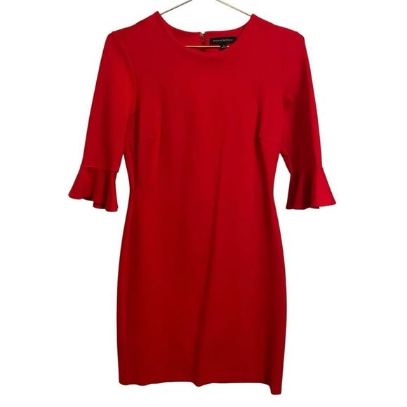 Banana Republic Red Ponte Knit Flutter Sleeve Dress Size 4 - Picture 1 of 6